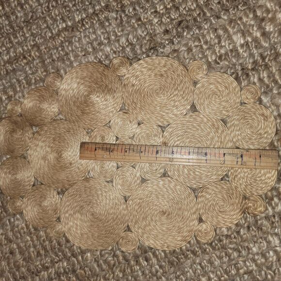 VTG Handmade Philippines Abaca Woven Hemp Mat 18" Trivet Table Protector MCM - Picture 7 of 14